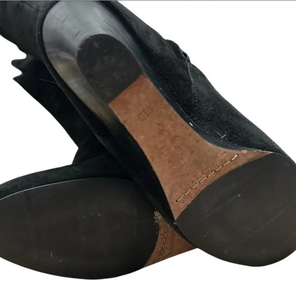 Cole Haan Cora NikeAir Knee High Tall Boots Womens 6.5 Wedge Black Suede - Picture 3 of 6